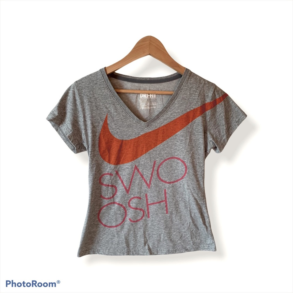 Nike Dri-fit Grey Swoosh T -shirt